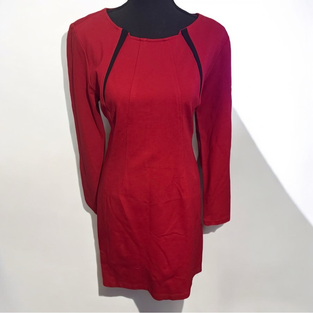 Finley Sabine Red Holiday Cocktail Long Sleeve Festive Christmas Dress Sz 6